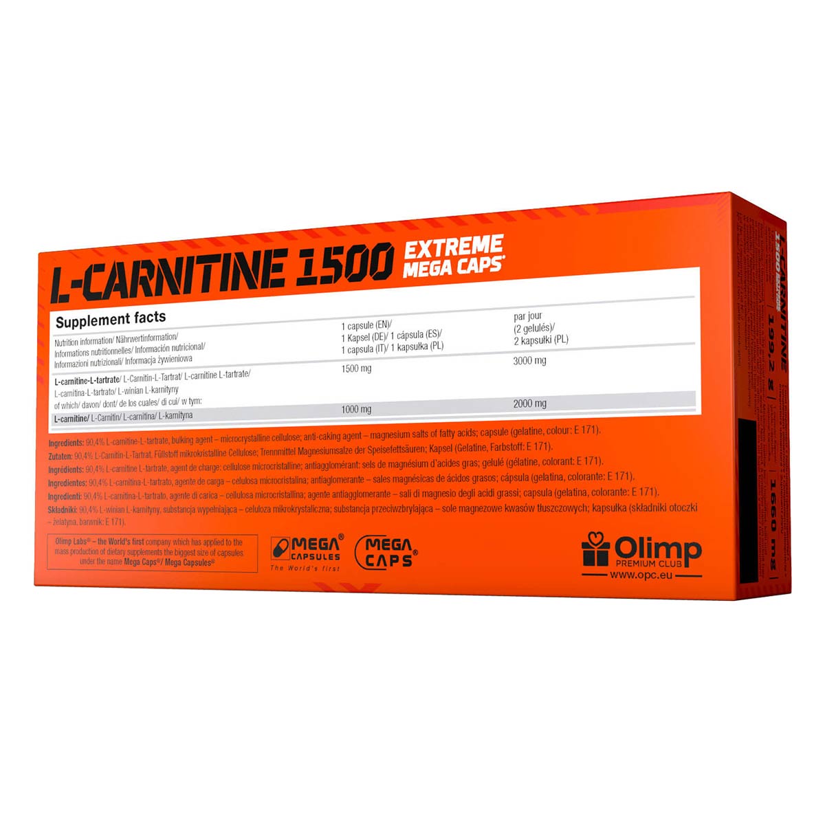 Suplement diety Olimp Sport Nutrition L-Carnitine 1500 Extreme Mega Caps - 120 kapsułek