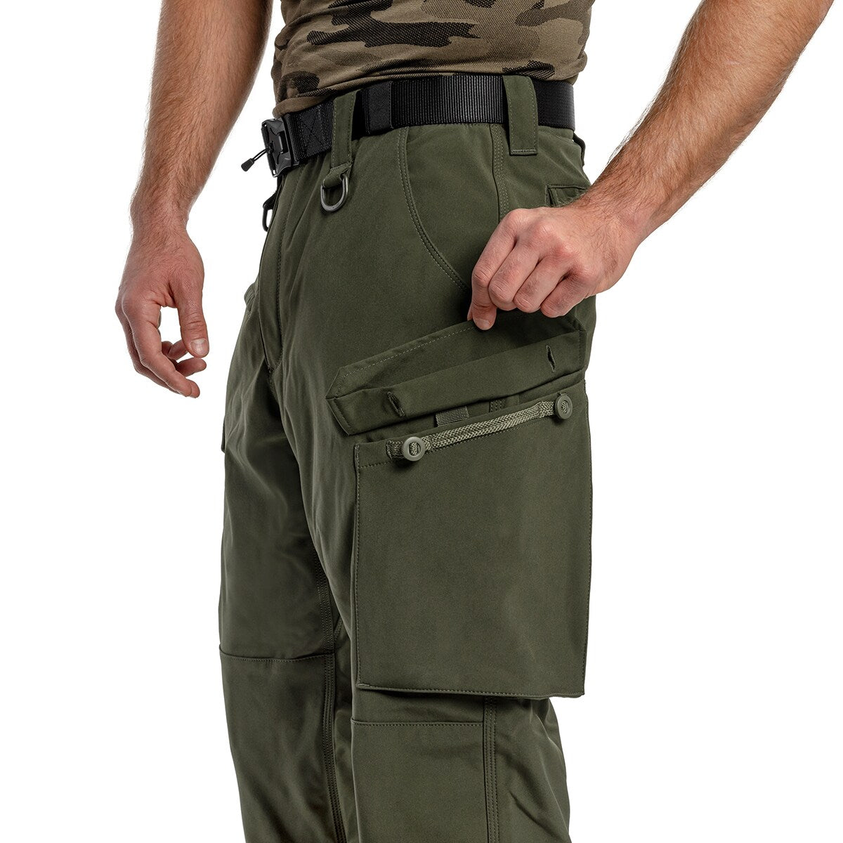 Spodnie ocieplane Mil-Tec Softshell Explorer wodoodporne - Olive