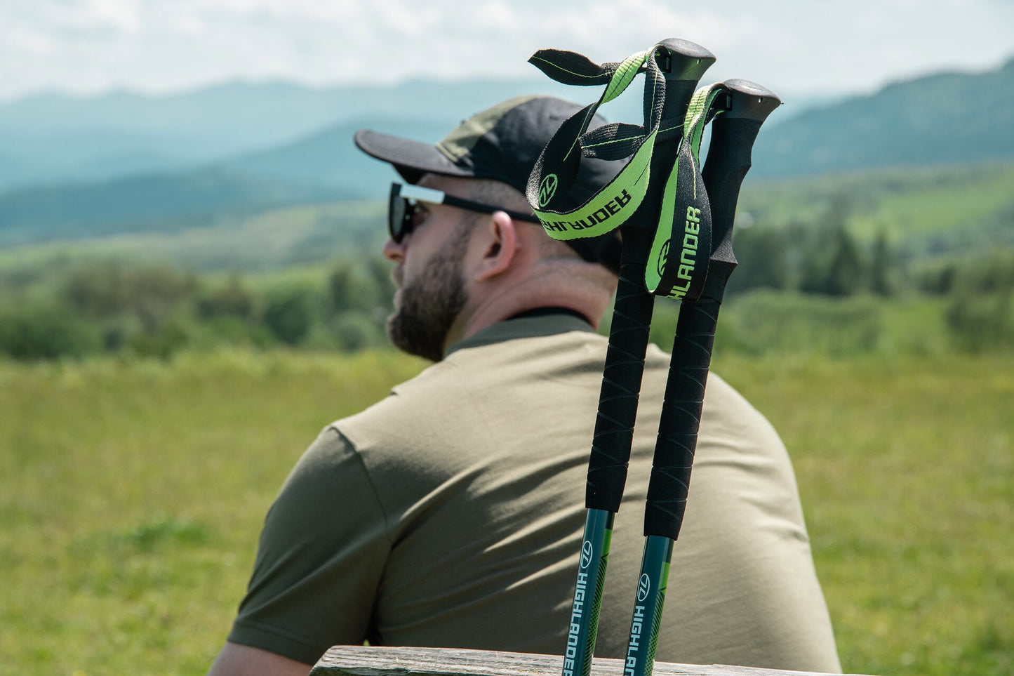Kije trekkingowe Highlander Outdoor Tiree Pro Trekking Poles - Green