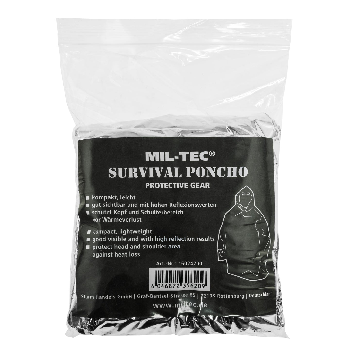 Ponczo termiczne NRC Mil-Tec Survival - Silver