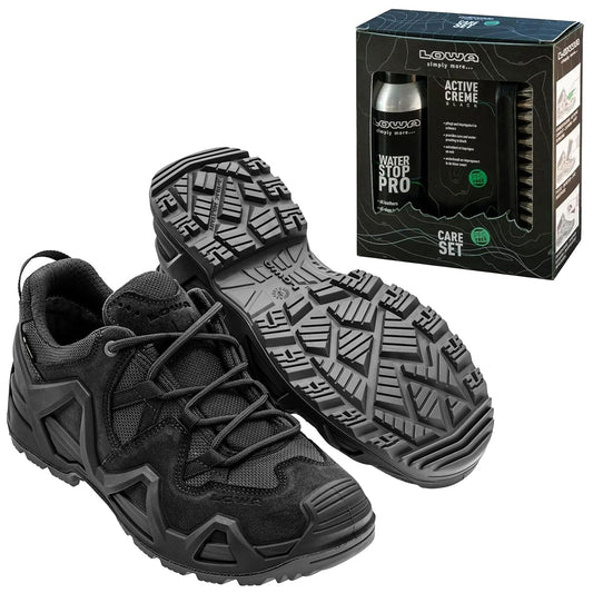 Buty Zephyr GTX Low MK2 Black + Care Set Lowa do czyszczenia obuwia - zestaw