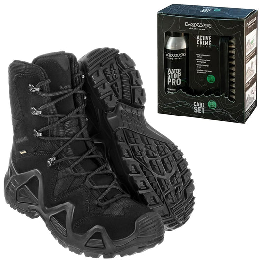 Buty Zephyr GTX HI TF Black + Care Set Lowa do czyszczenia obuwia - zestaw