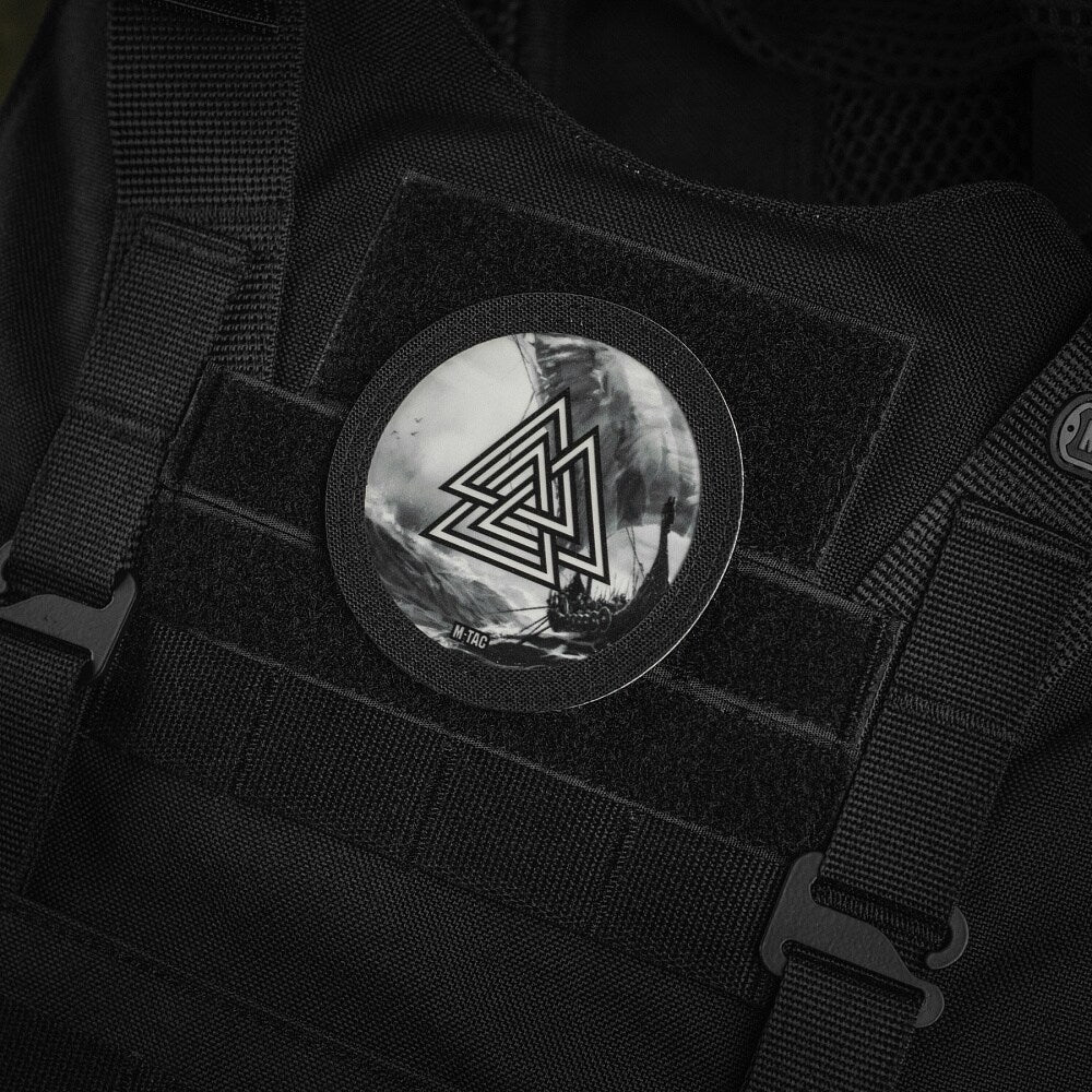 Naszywka M-Tac Valknut Drakkar fluorescencyjna - Black