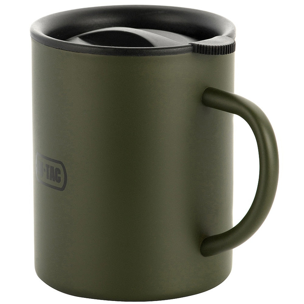 Kubek termiczny M-Tac z pokrywką 400 ml - Olive