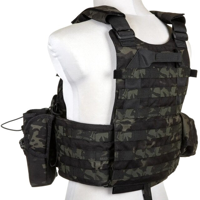 Kamizelka taktyczna Emerson Plate Carrier 6094A Style z zestawem ładownic - MultiCam Black