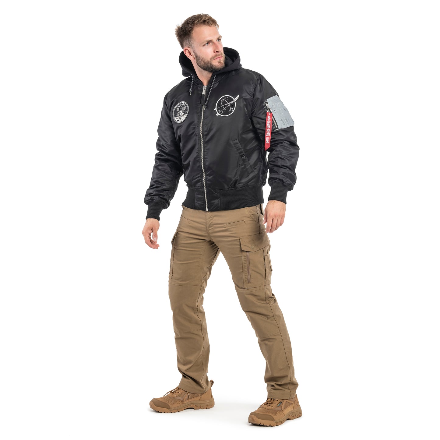 Kurtka Alpha Industries MA-1 VF Hood Dark Side - Black/Reflective