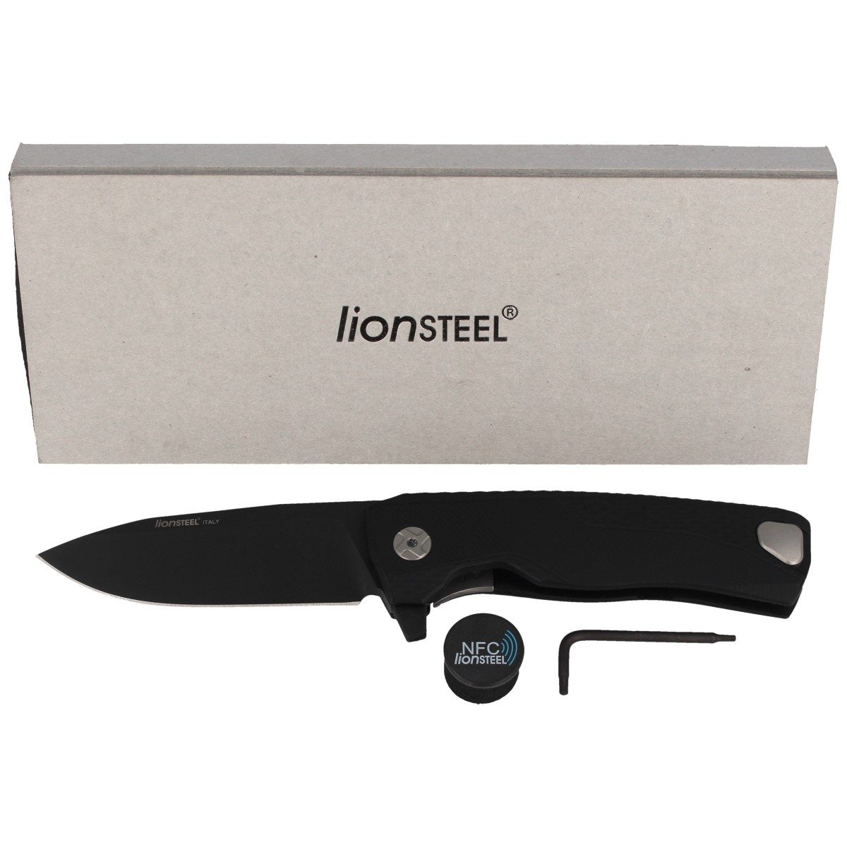 Nóż składany LionSteel ROK Aluminium Black Blade Black