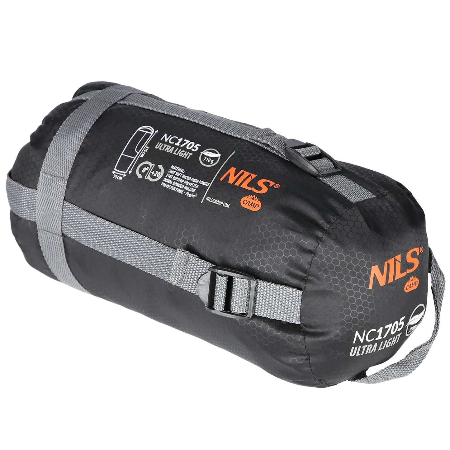 Śpiwór Nils Camp Ultra Light - Szaro-Pomarańczowy