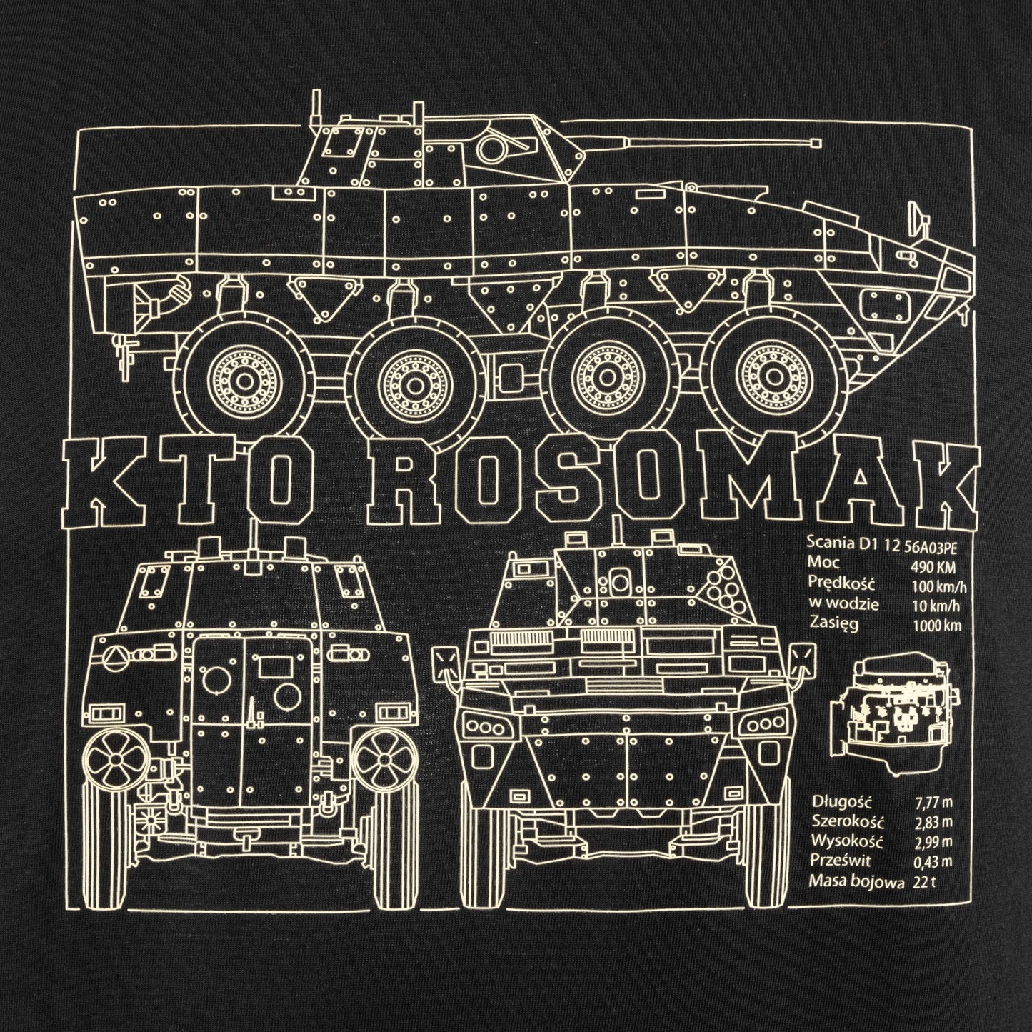 Koszulka T-Shirt KTO Rosomak - Black