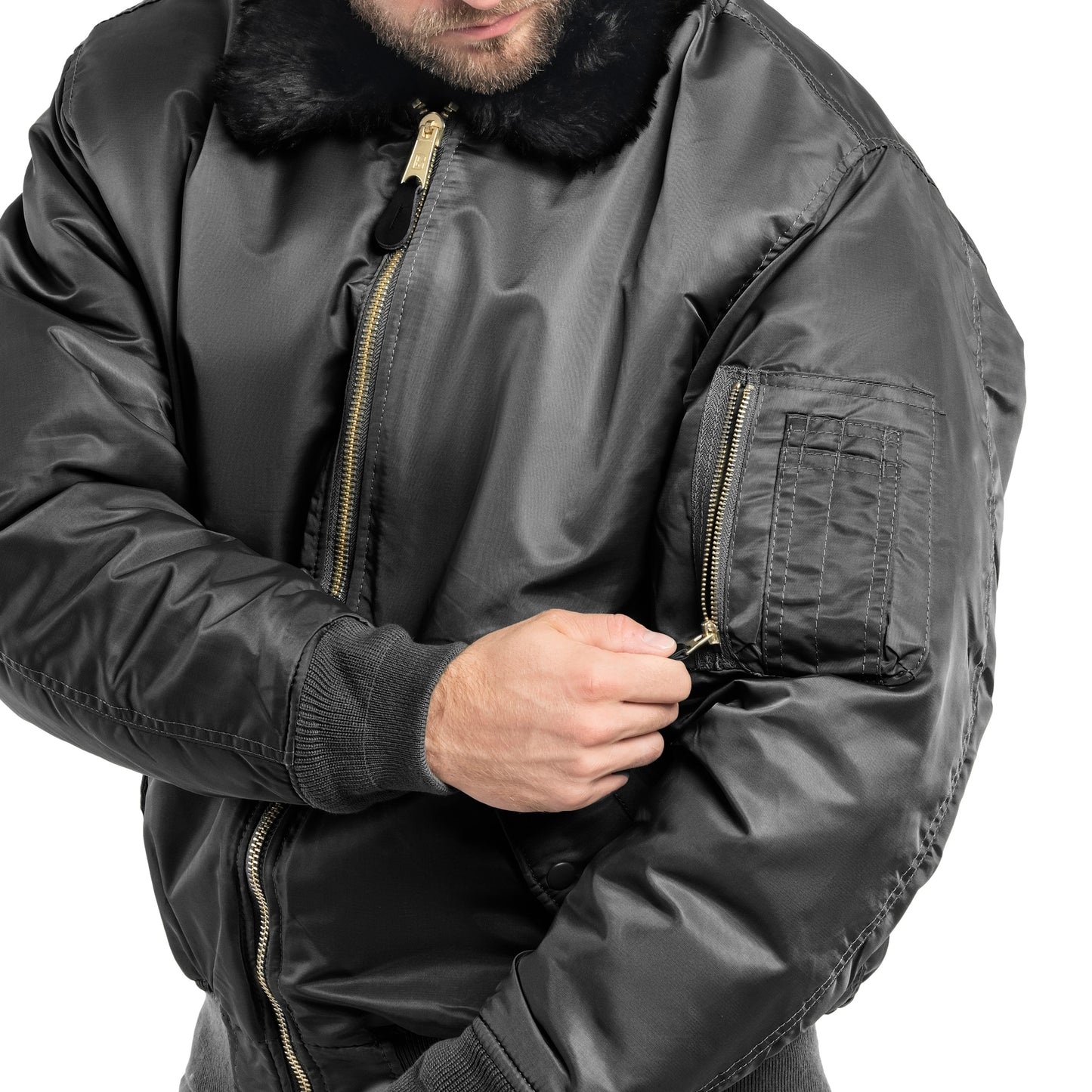 Kurtka Brandit MA2 Fur Collar - Black
