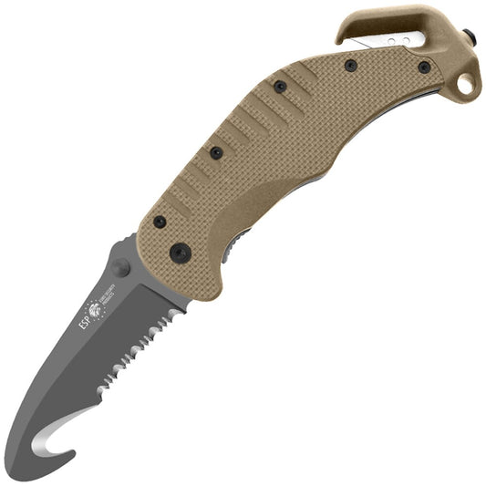 Nóż składany ratowniczy ESP Rescue Knife RKK-02 - Khaki