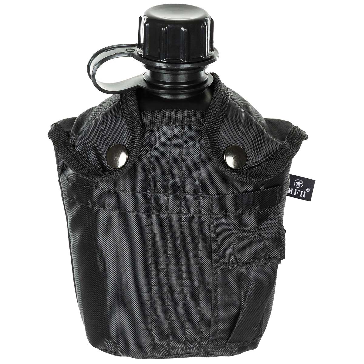 Manierka MFH z pokrowcem 1 l - Black