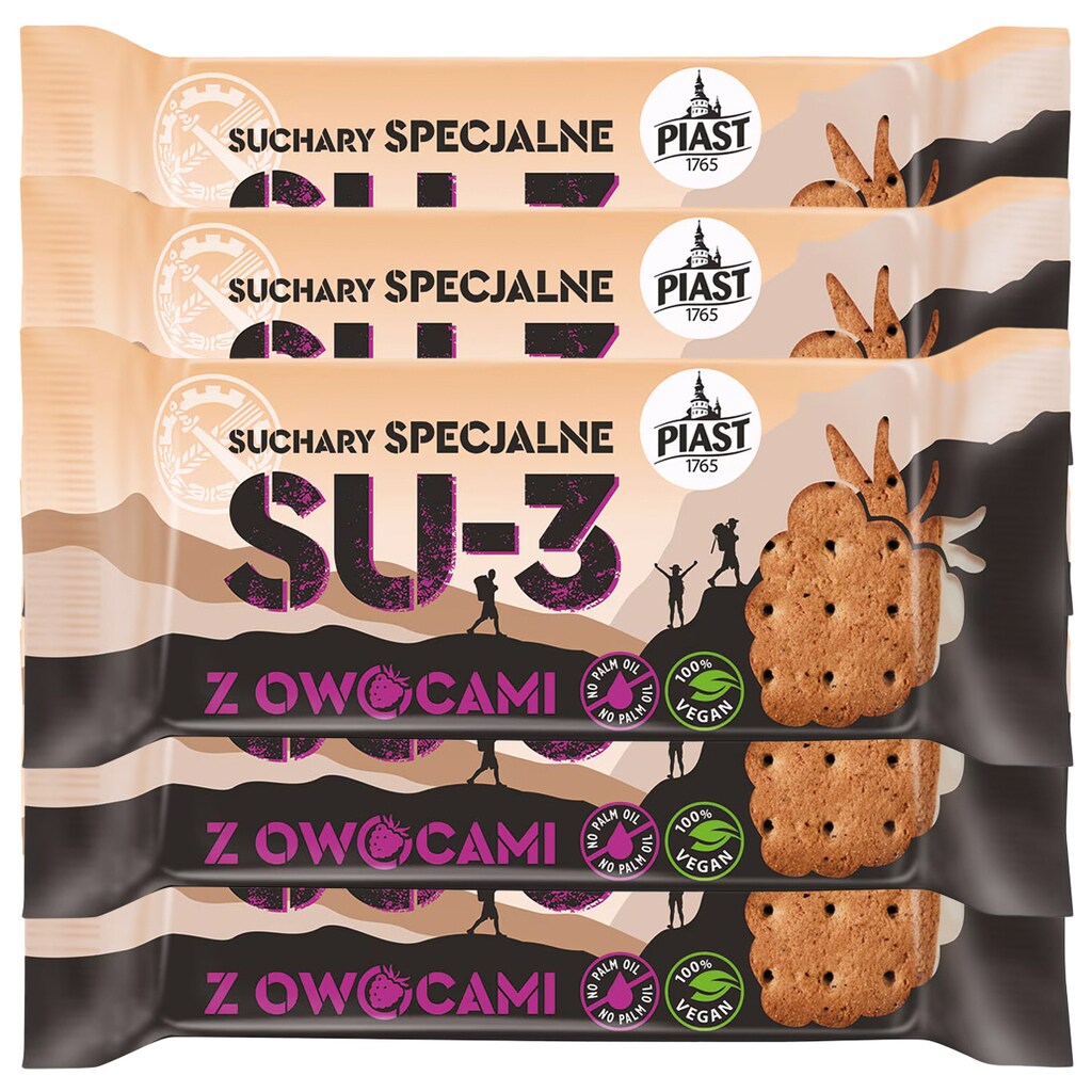 Suchary specjalne Piast SU-3 owoce liofilizowane - 5 x 70 g