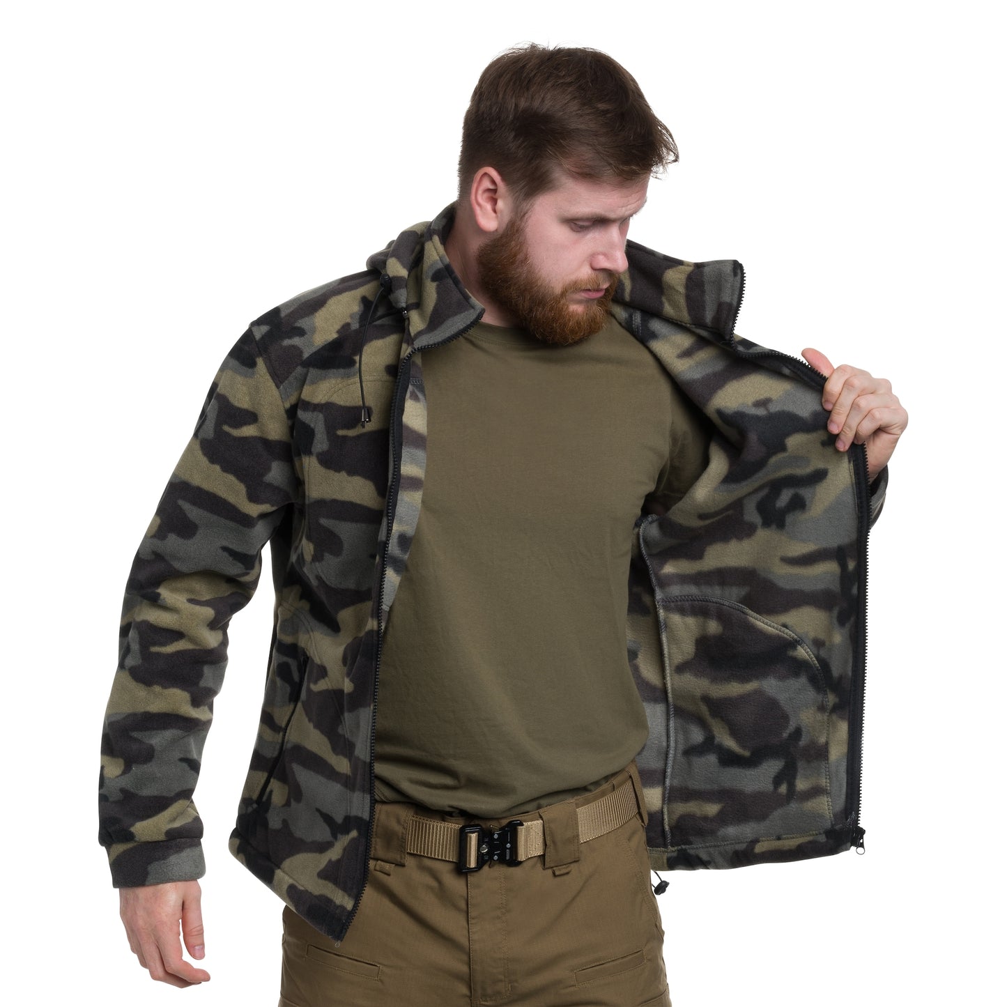 Polar wojskowy z kapturem - Camouflage