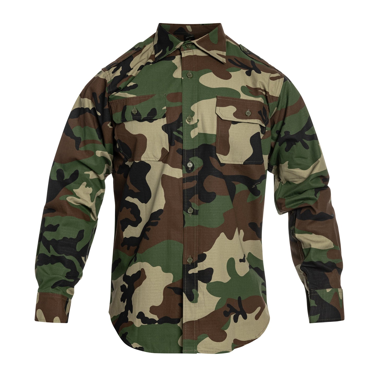 Koszula taktyczna Mil-Tec Ripstop Long Sleeve - Woodland