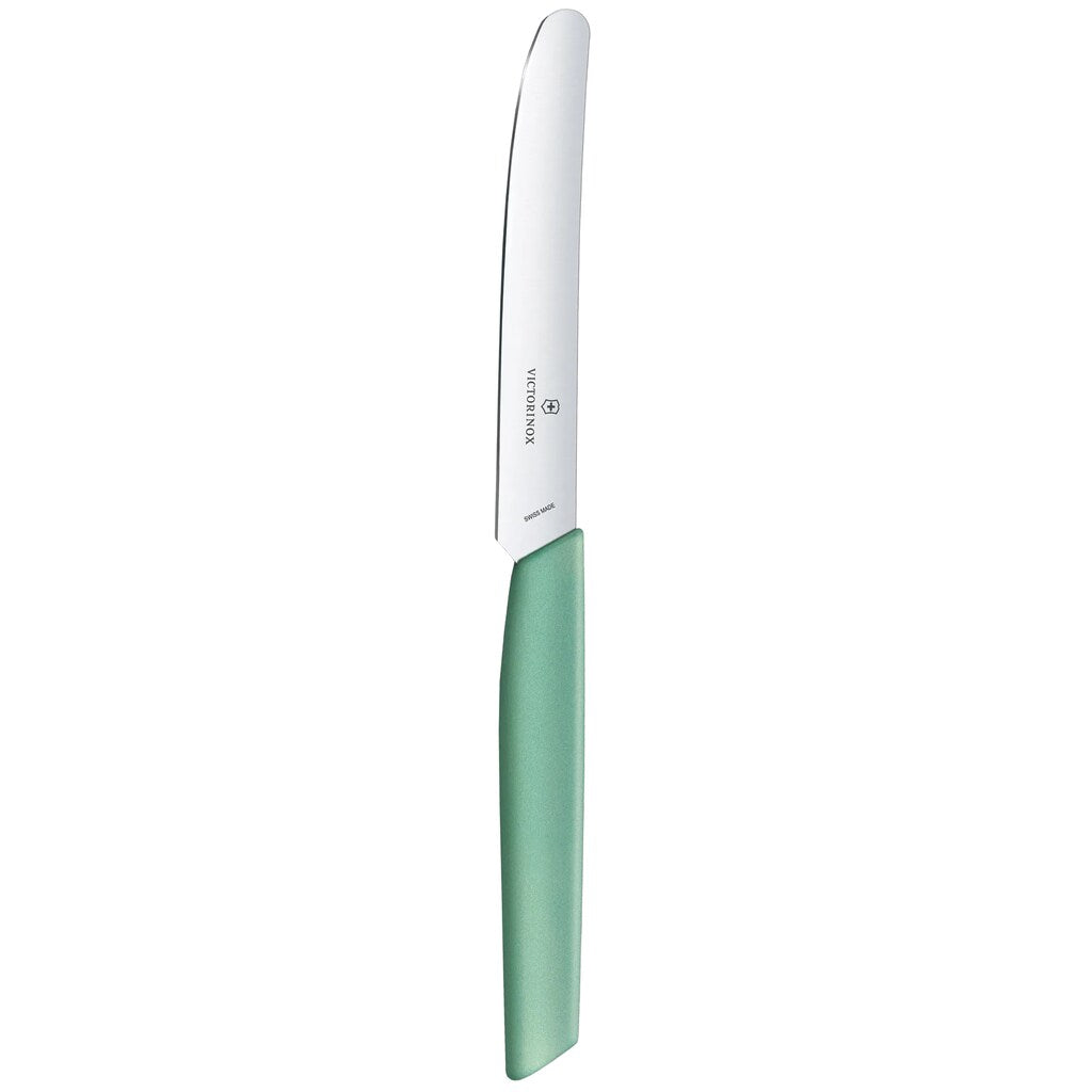Nóż kuchenny Victorinox Swiss Modern Mint Green 11 cm - gładkie ostrze z zaokrąglonym czubkiem