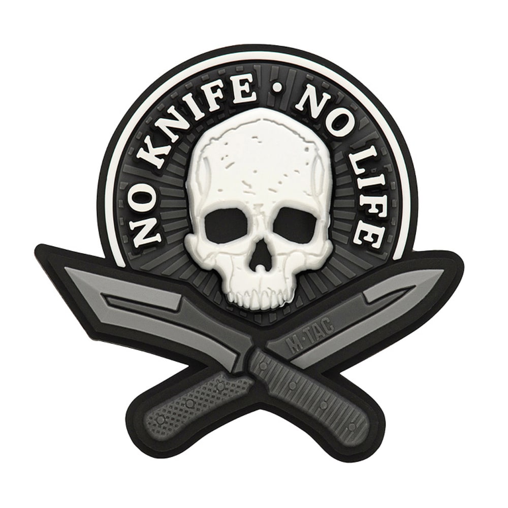 Naszywka M-Tac No Knife - No Life 3D PVC Black/White