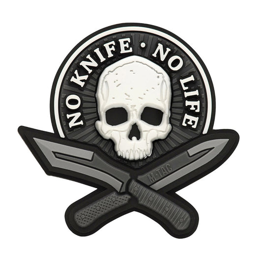 Naszywka M-Tac No Knife - No Life 3D PVC Black/White