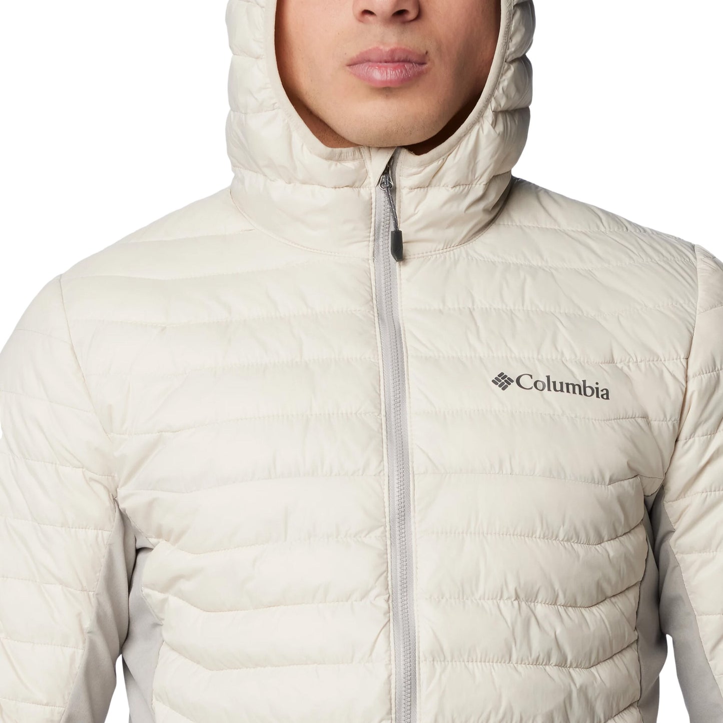 Kurtka Columbia Powder Pass Hooded Hybrid Down Jacket - Dark Stone/Flint