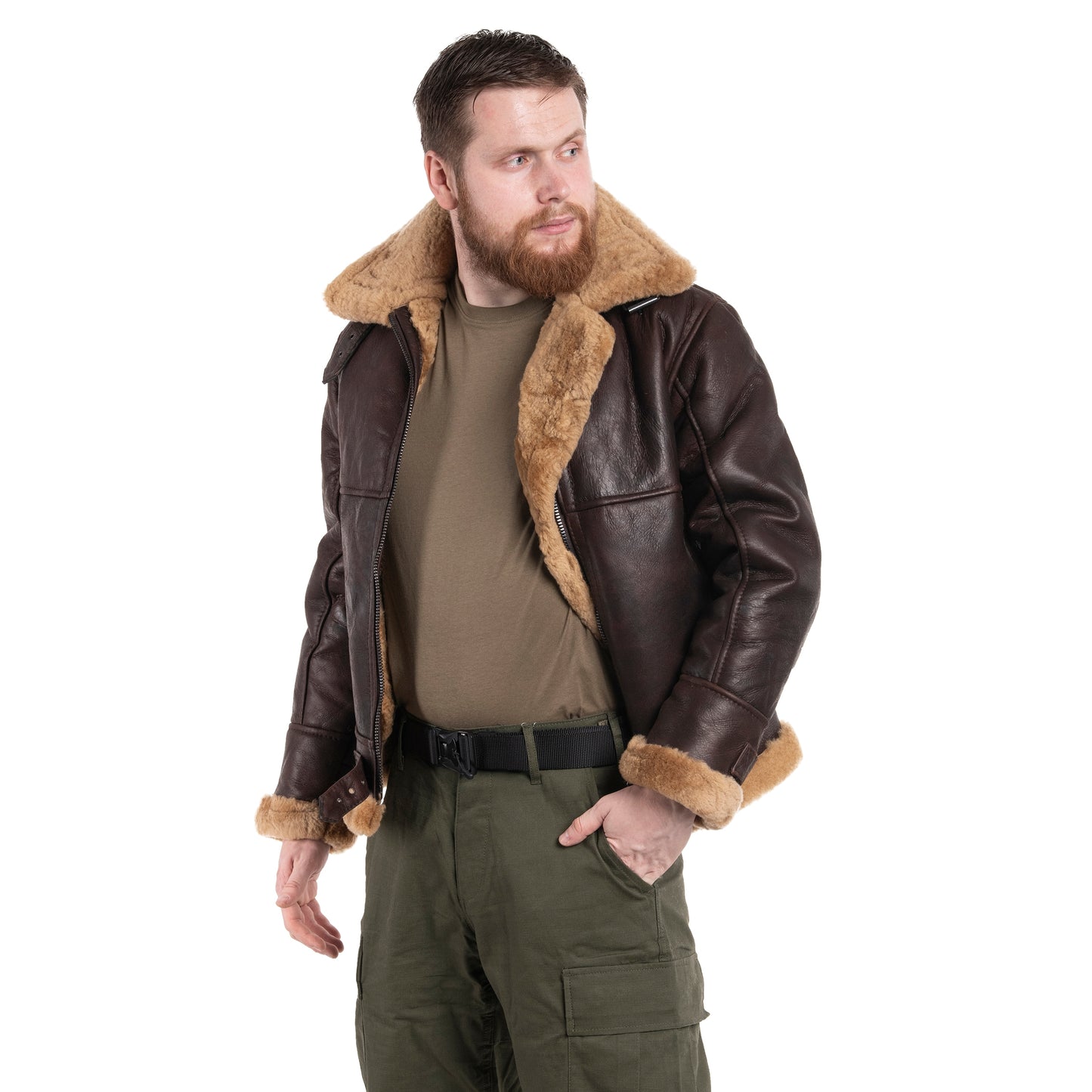 Kurtka skórzana Mil-Tec US B46 Sheepskin - Brown