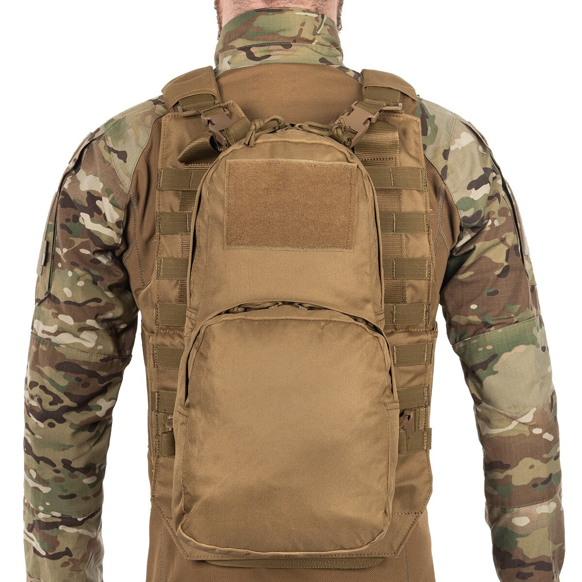 Kamizelka taktyczna Voodoo Tactical Hayden Plate Carrier z plecakiem na wkład hydracyjny - Coyote