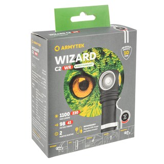 Latarka czołowa i kątowa Armytek Wizard C2 WR Magnet USB White - 1100 lumenów