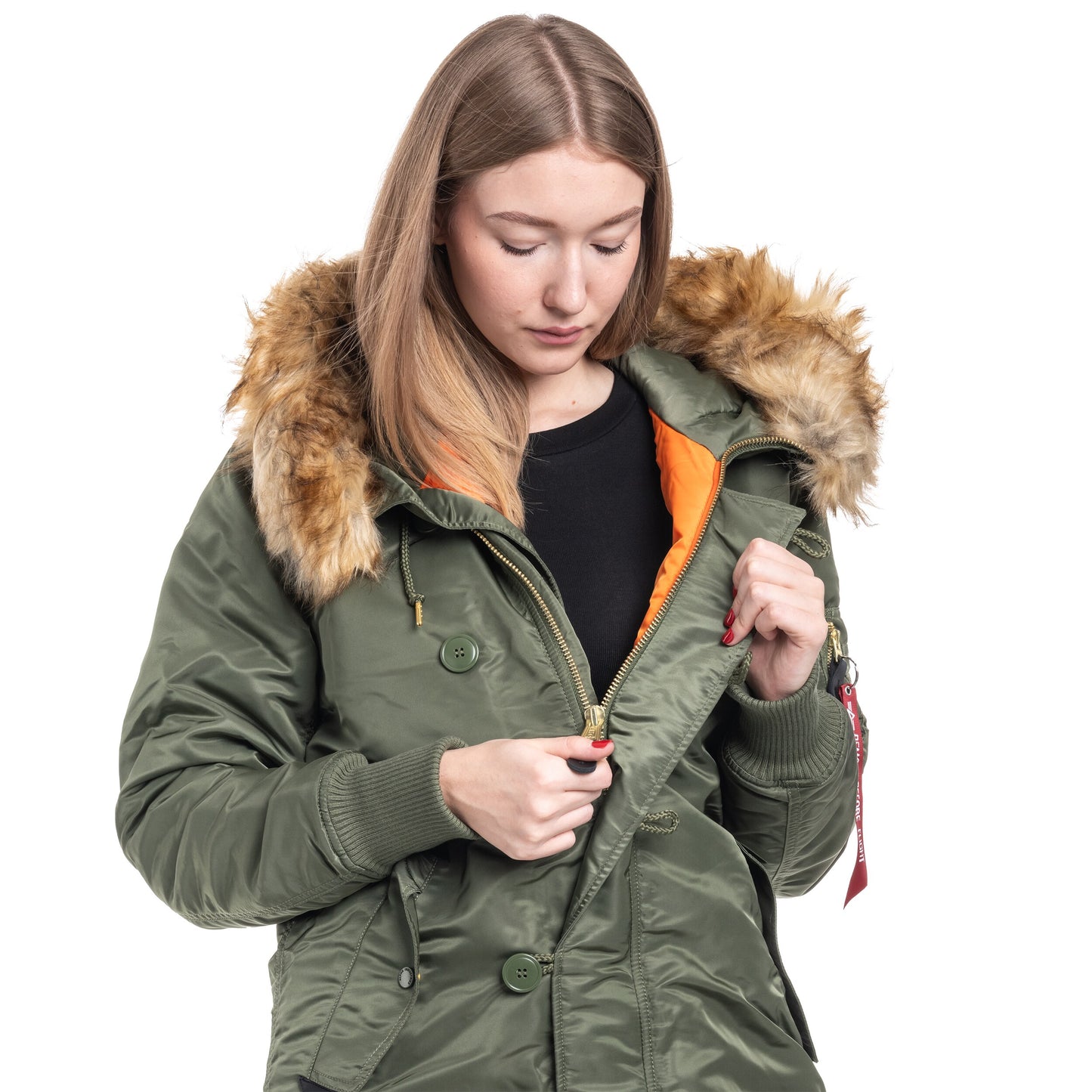 Kurtka damska Alpha Industries Long Fishtail - Sage Green