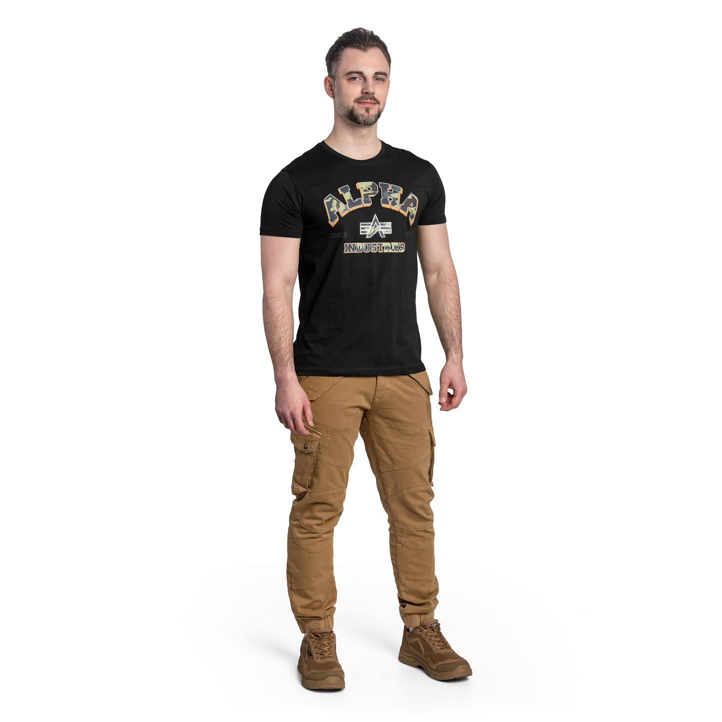 Koszulka T-shirt Alpha Industries College Camo - Black