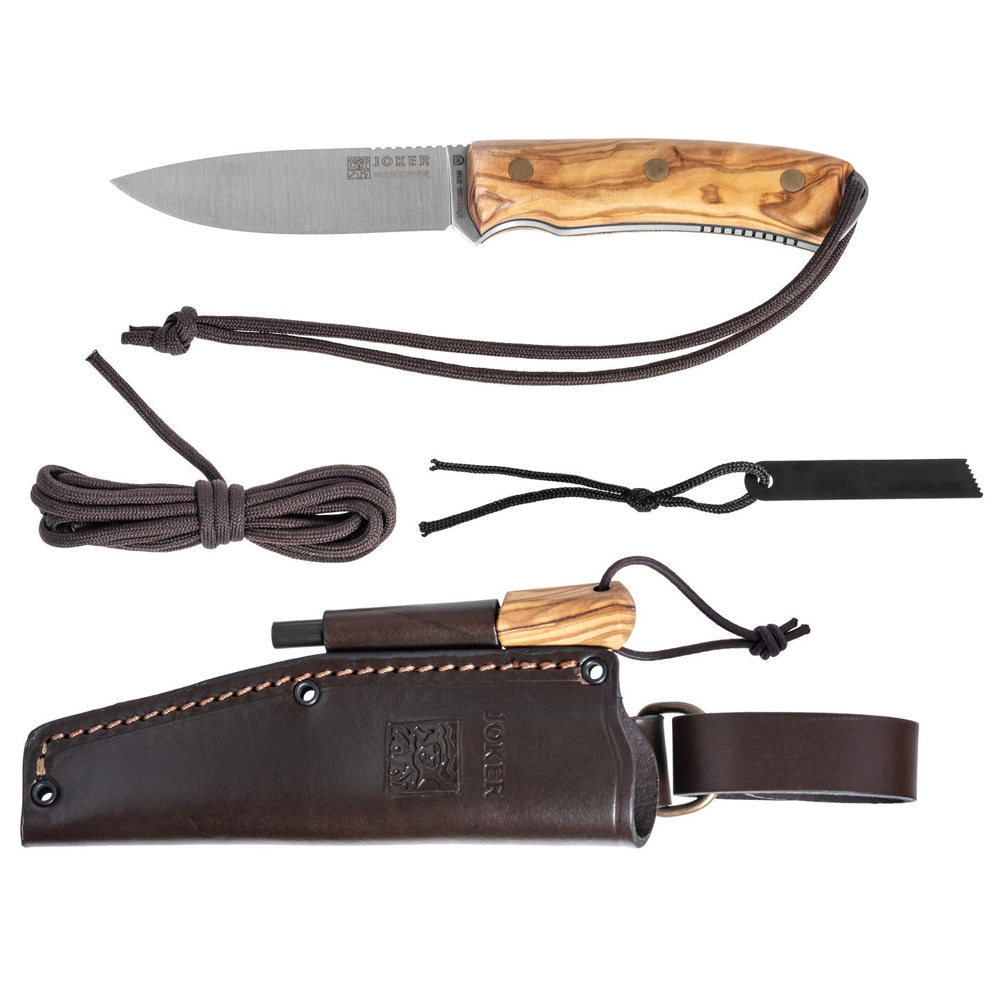 Nóż Joker Buschcrafter Olive Wood z krzesiwem