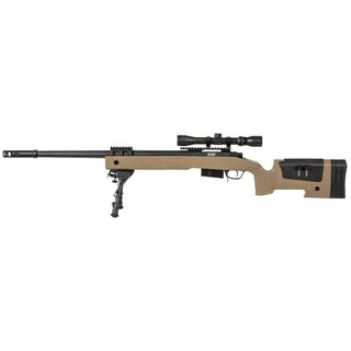 Karabin snajperski ASG Specna Arms SA-S03 CORE z lunetą i dwójnogiem - Tan