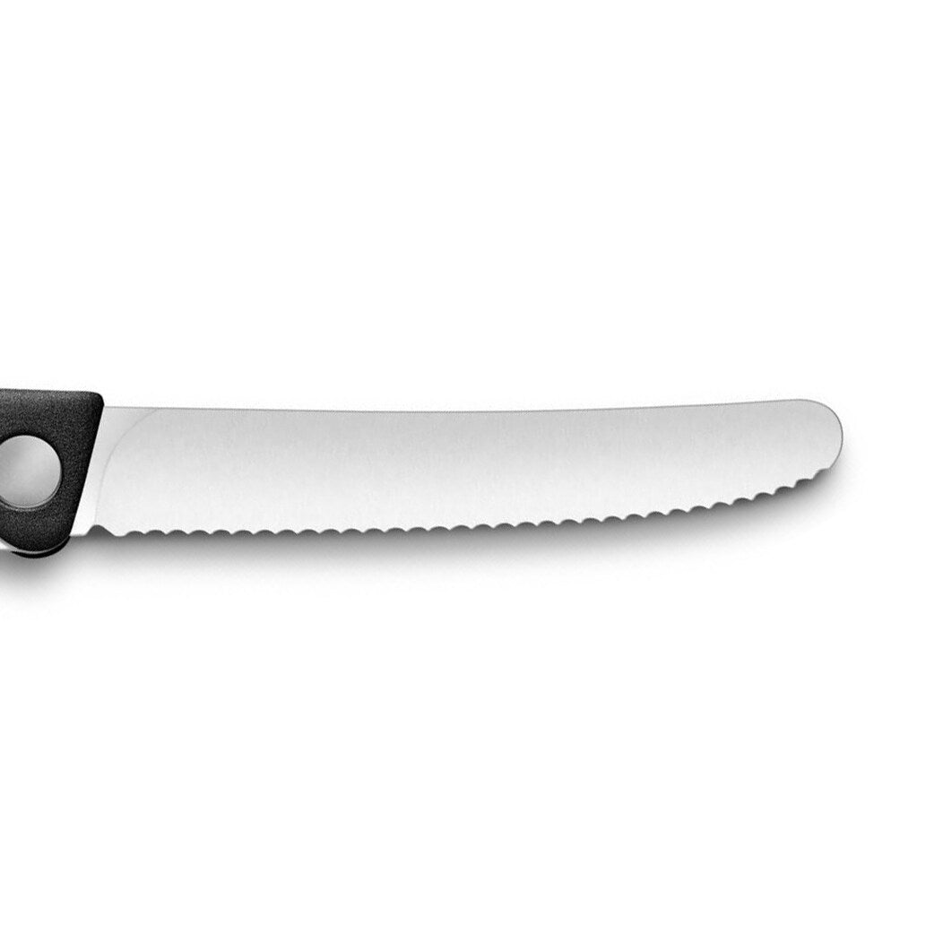 Nóż składany kuchenny Victorinox Black - ząbkowany z zaokrąglonym czubkiem