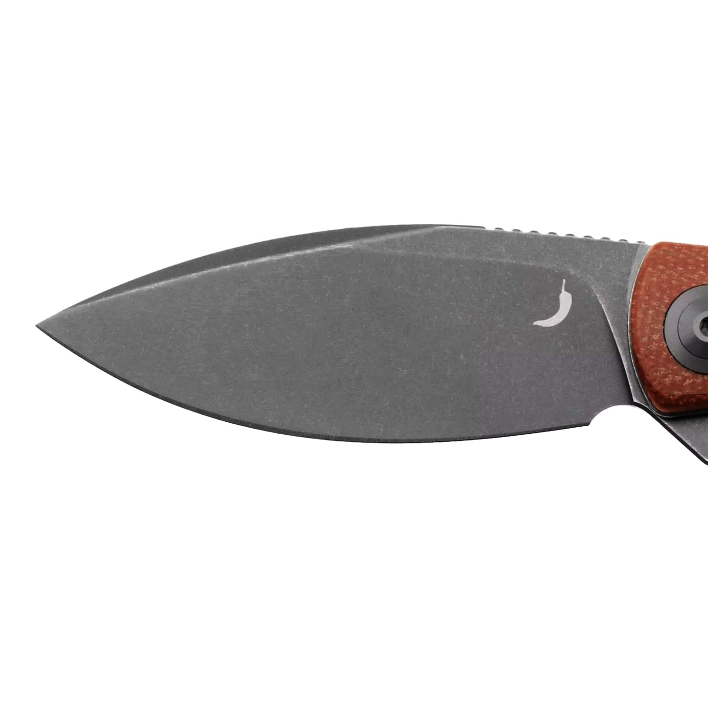 Nóż składany Trollsky Knives Mandu EVO Grey Stonewashed 14C28N/Brown Micarta