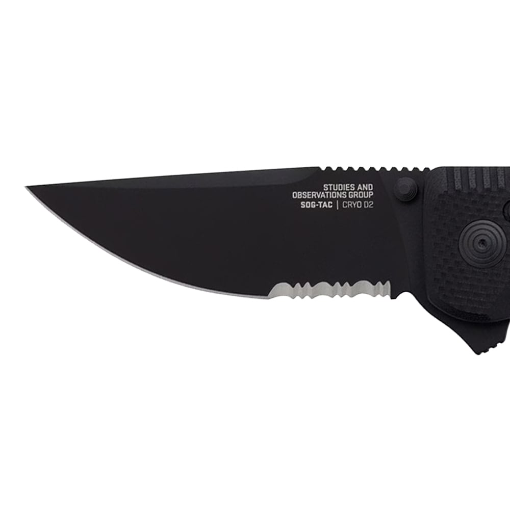 Nóż składany SOG TAC XR Serrated - Blackout