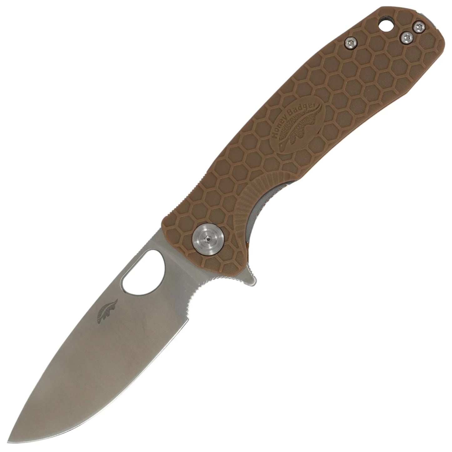 Nóż składany Honey Badger Drop-Point Flipper Medium 8Cr13MoV - Tan