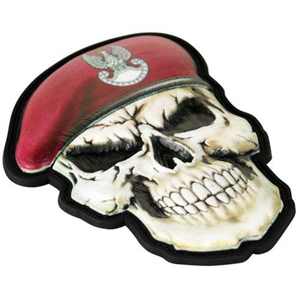 Naszywka M-Tac Czaszka w berecie Wojska Powietrznodesantowe 3D PVC - Dark Burgundy