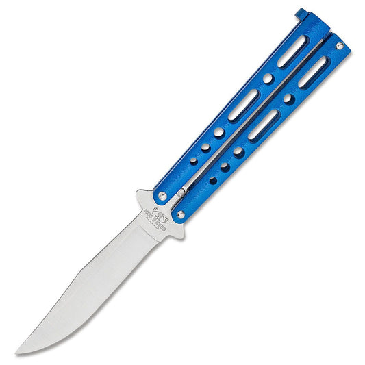 Nóż składany motylek Bear&Son Blue Handle 440
