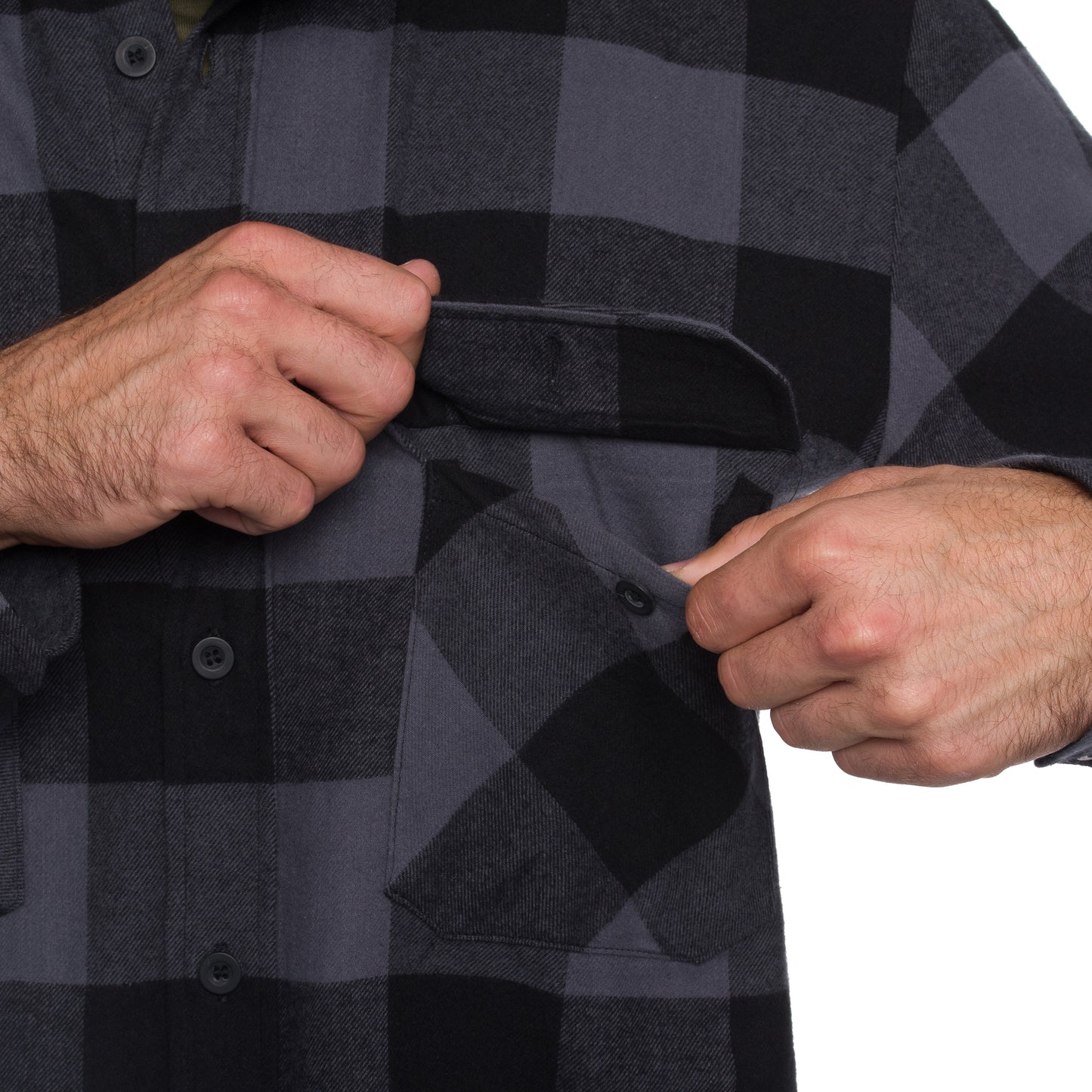 Koszula Mil-Tec Flannel Shirt Light Longsleeve - Black/Gray