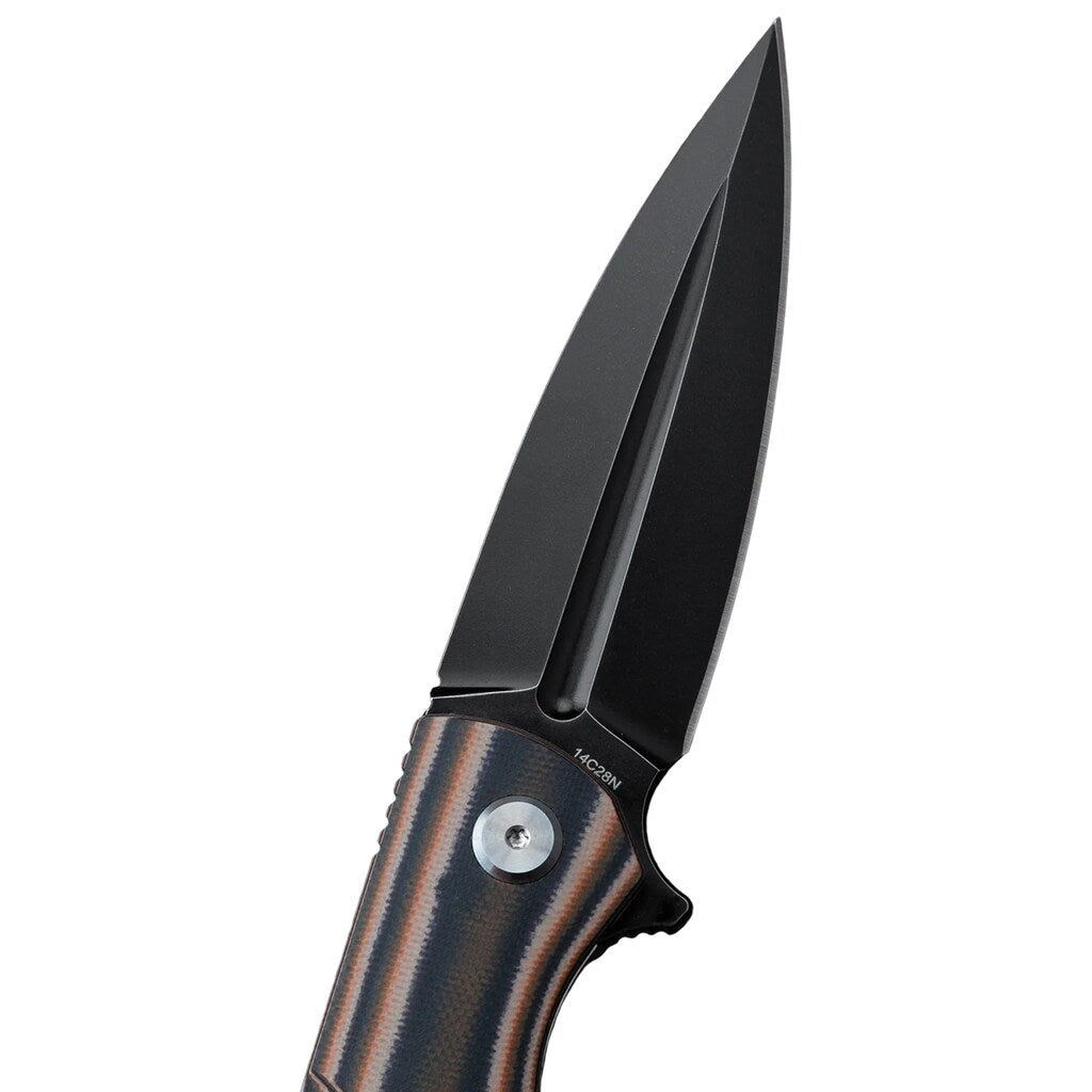 Nóż składany Bestech Knives Fin Black Stonewash - Black/Orange/Beige