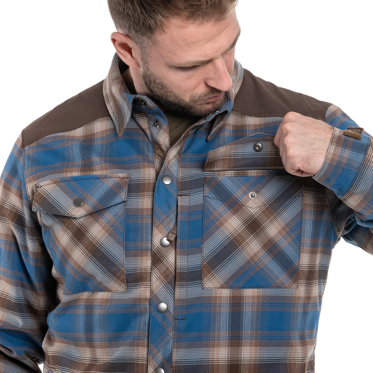 Koszula Helikon Winter Warden Long Sleeve - Forest Blue Plaid