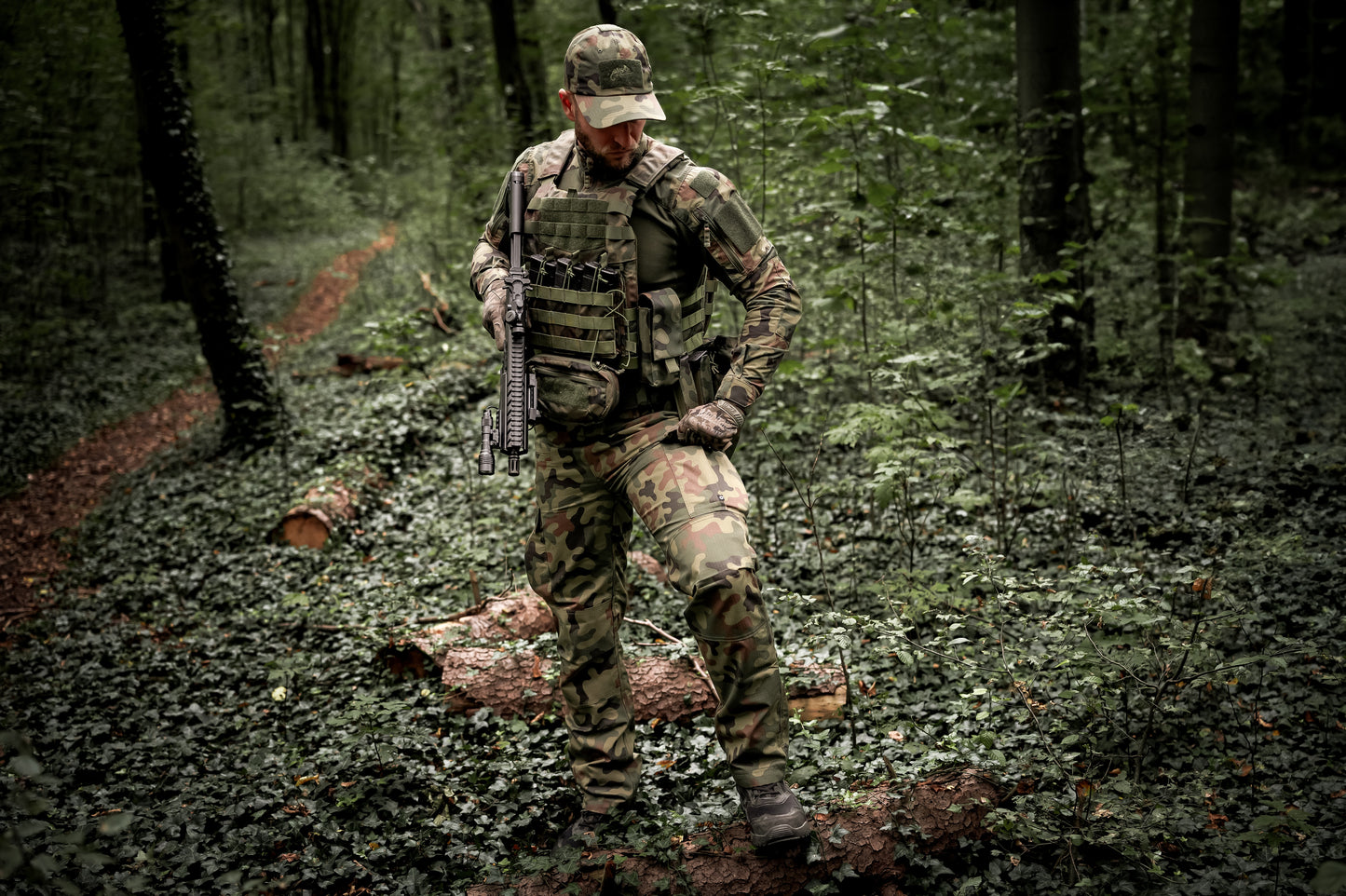 Modułowa kamizelka taktyczna Helikon Guardian Military Set wz.93 Pantera PL Woodland - na płyty L