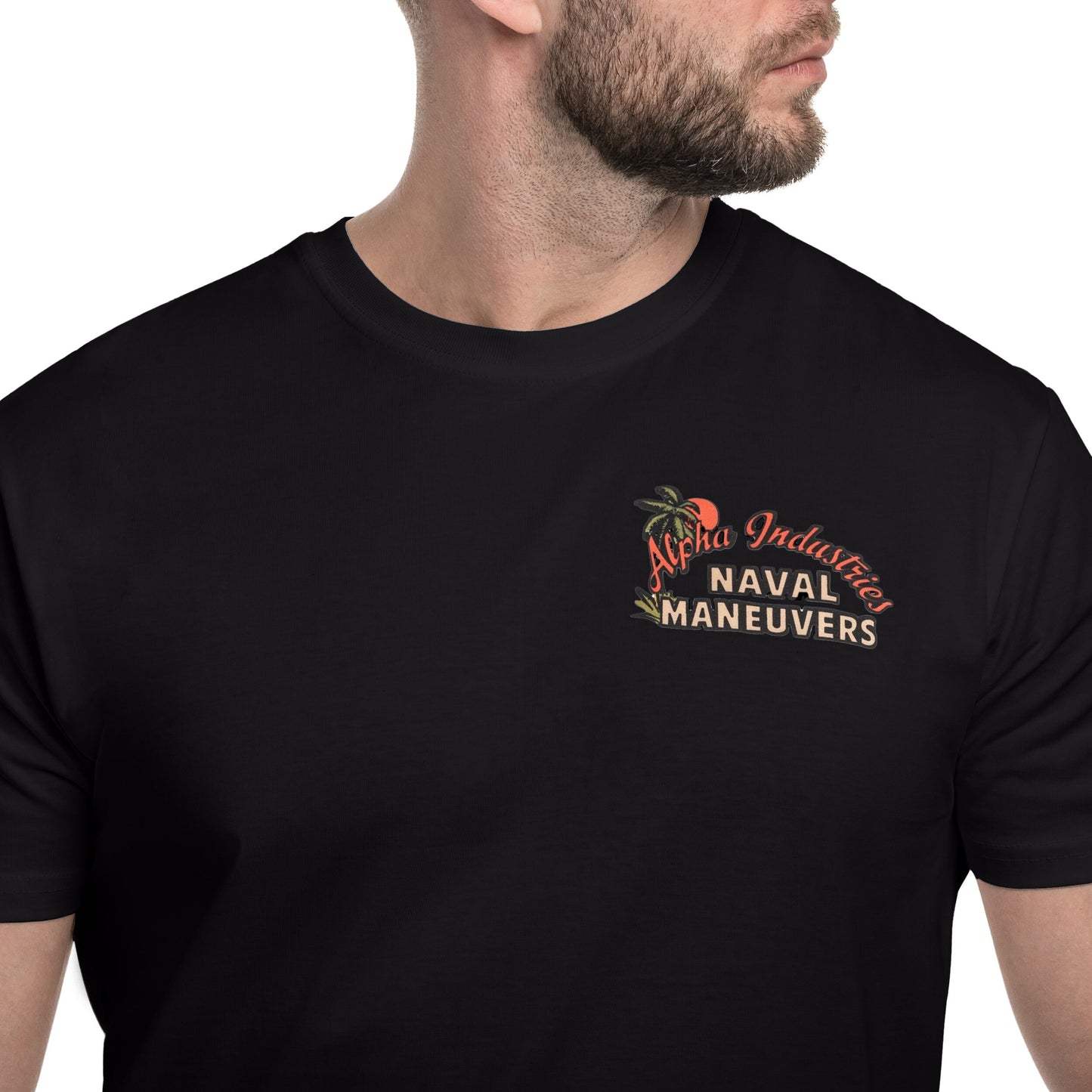 Koszulka T-Shirt Alpha Industries Naval Maneuvers Back Print - Black