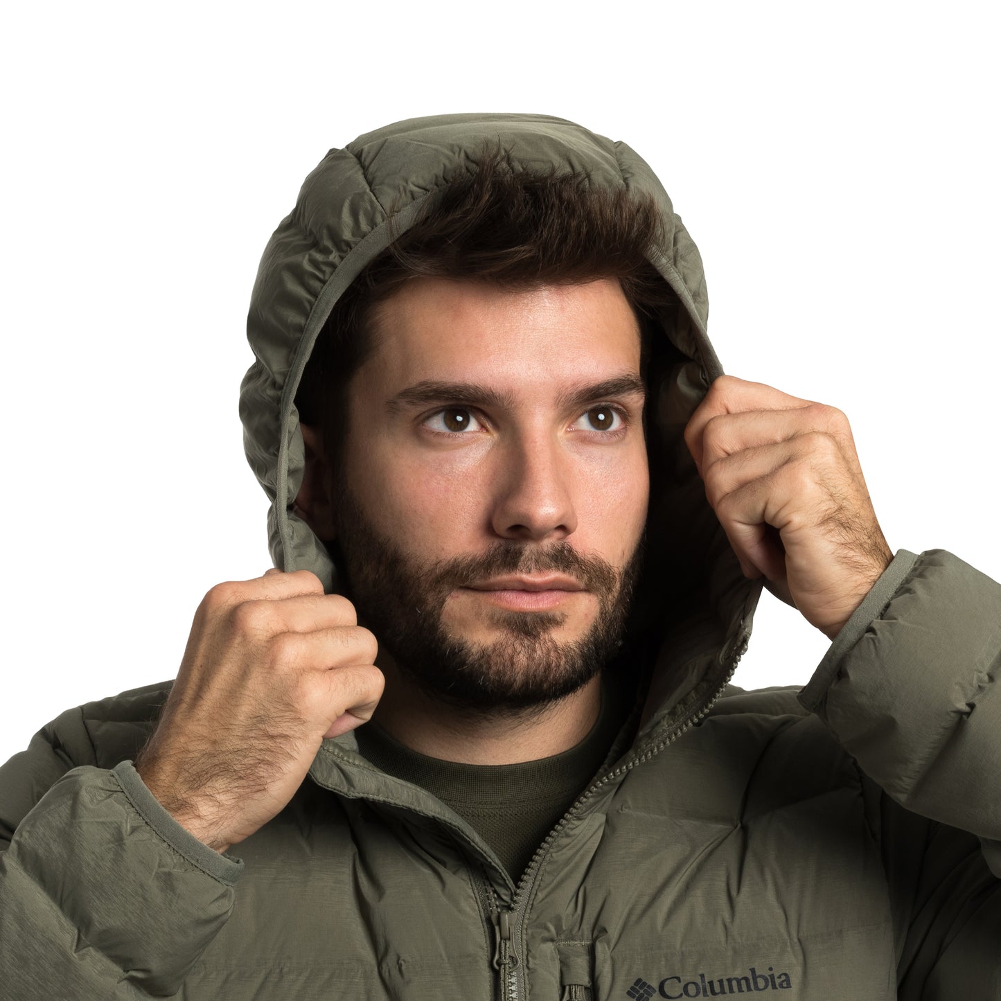 Kurtka Columbia Drift Peak Stretch Down Hooded - Stone Green