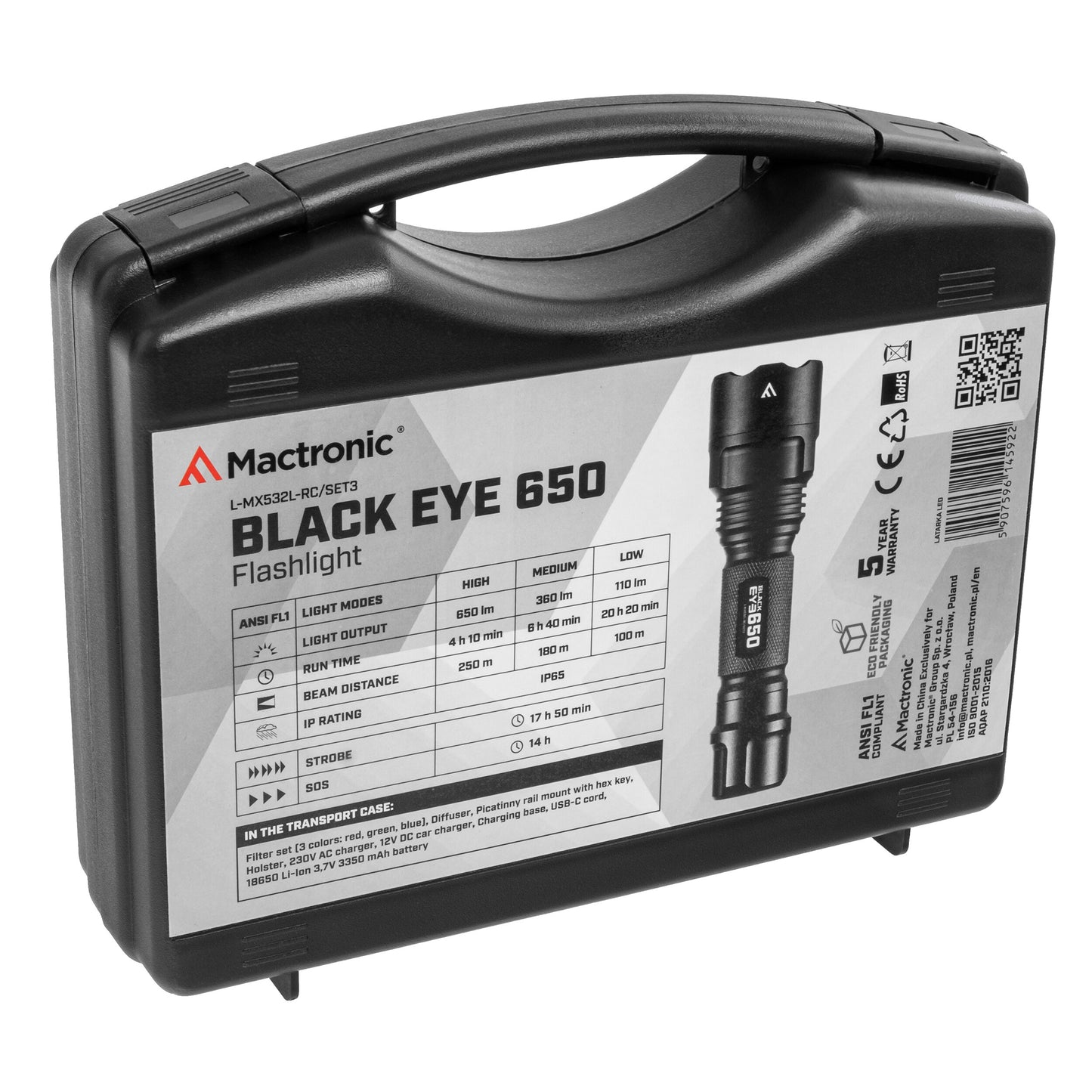 Latarka Mactronic Black Eye - 650 lumenów