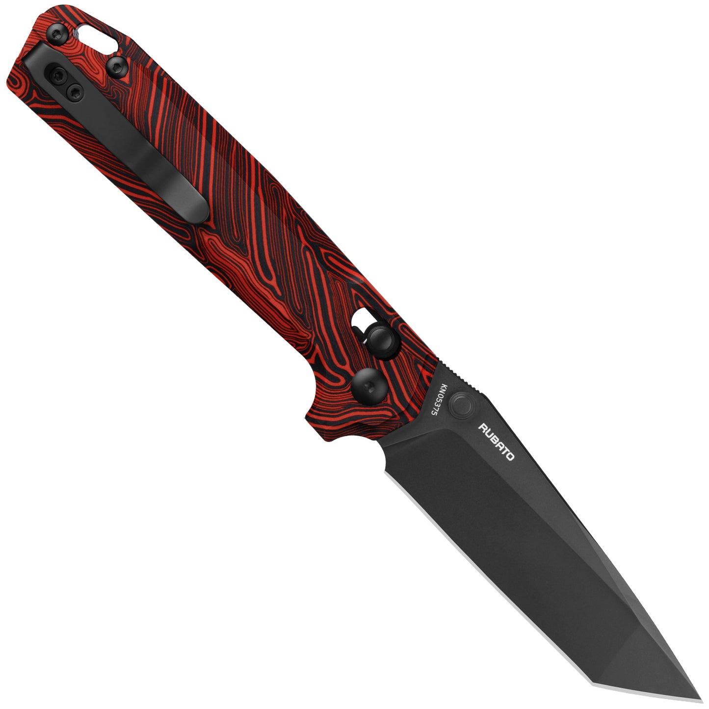 Nóż składany Oknife Rubato Damascus G10 Black/Red - stal nierdzewna 154CM