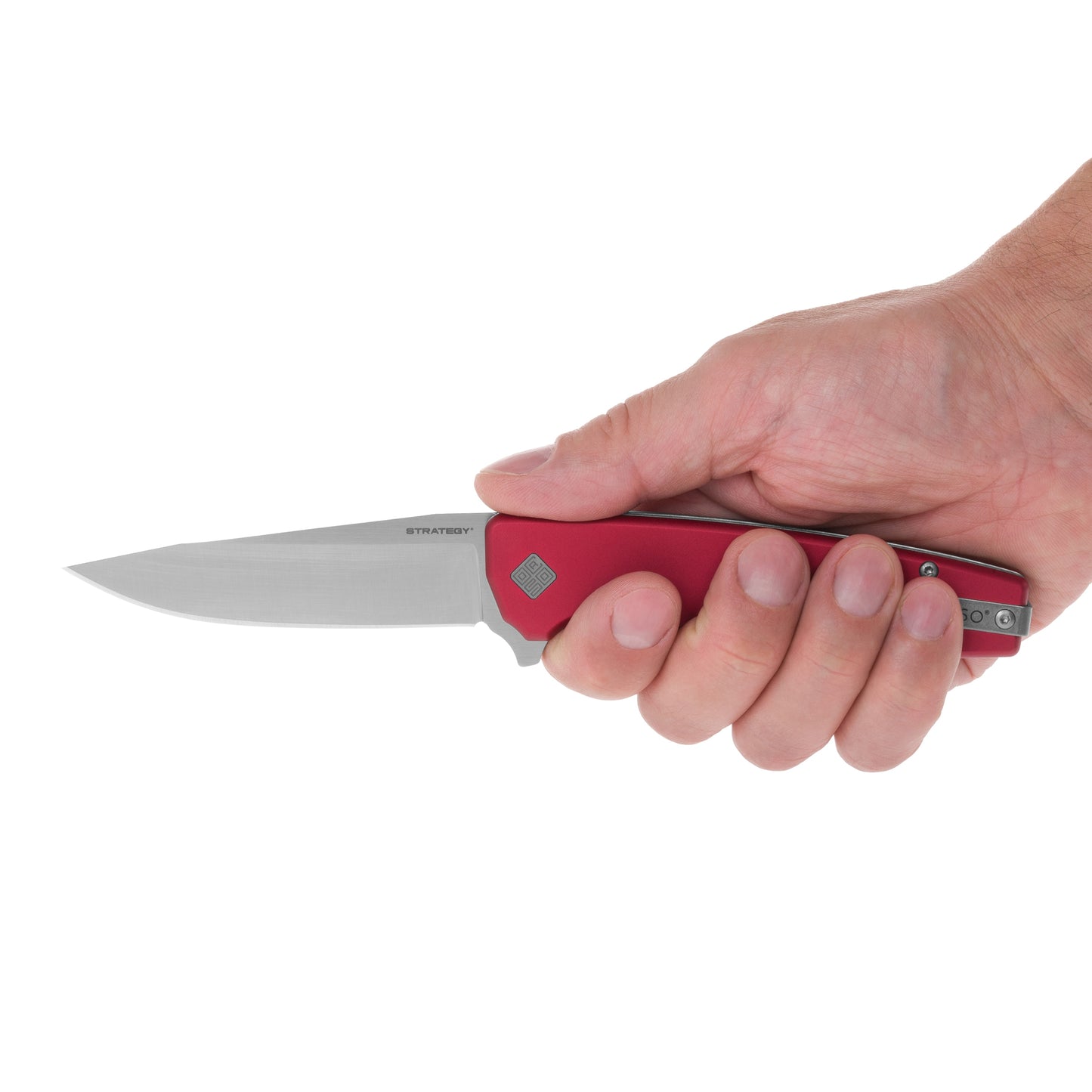 Nóż składany Ocaso Strategy Aluminum - Satin/Red