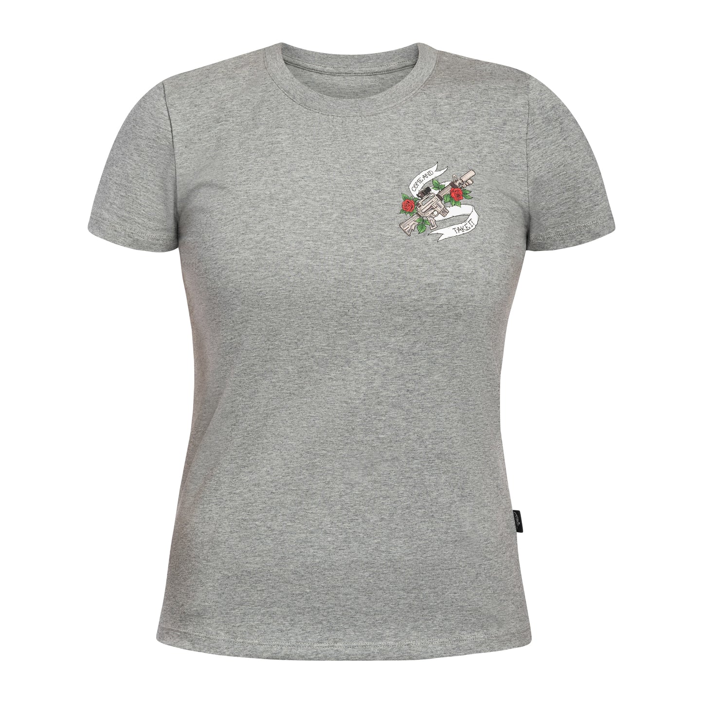Koszulka T-Shirt damska Helikon Come And Take It Slim - Mid Grey Melange