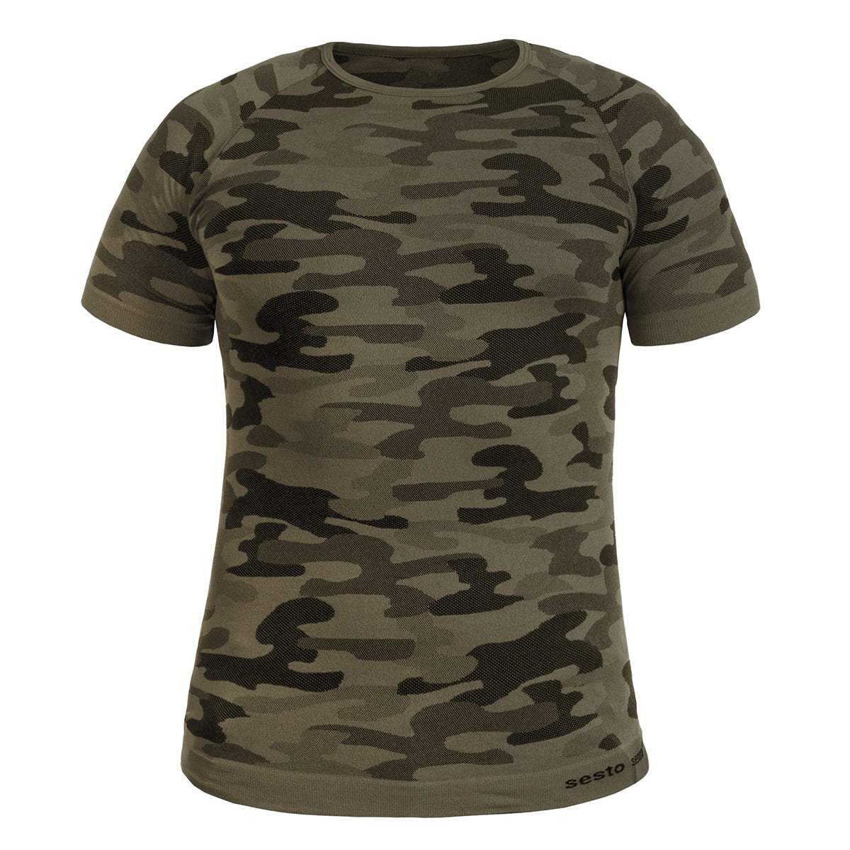 Koszulka termoaktywna z krótkim rękawem Sesto Senso Thermo Active - Camo Khaki