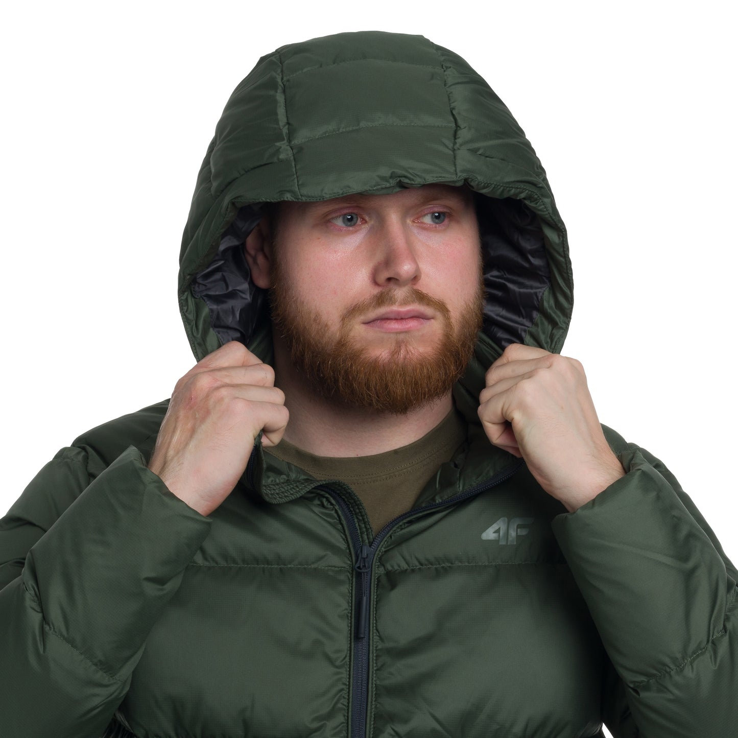 Kurtka puchowa 4F M513 - Oliwkowa