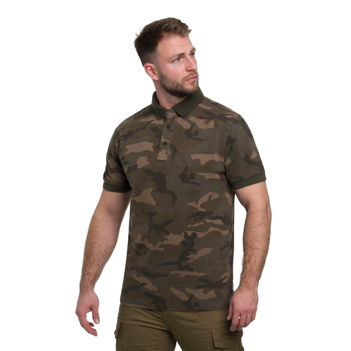 Koszulka polo Mil-Tec Prewash - Woodland