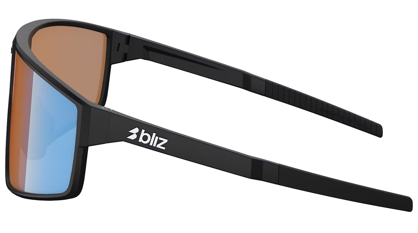 Okulary przeciwsłoneczne Bliz P002 - Matte Black/Coral/Orange Mirror Blue